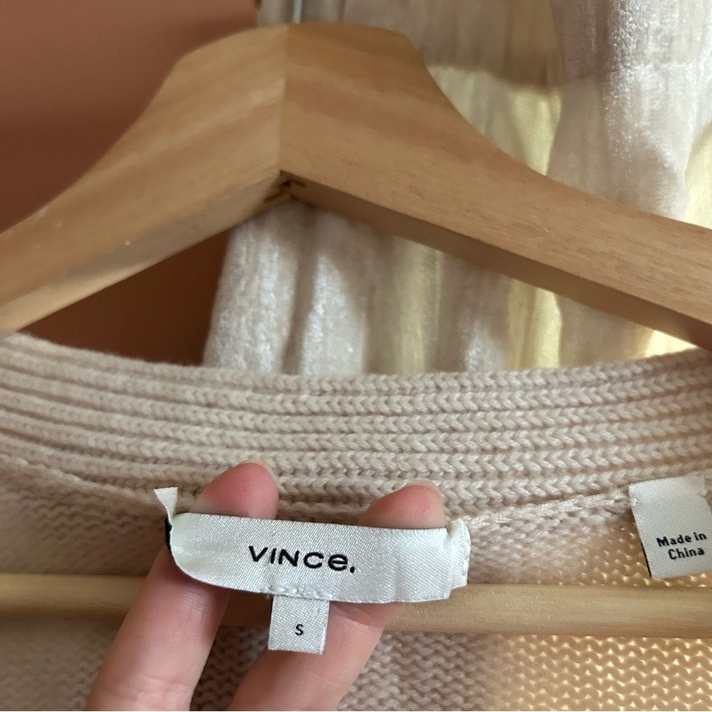 Vince Breton Wool Cashmere Striped Cardigan Sweater V-Neck Button Front Size S - Picture 5 of 7